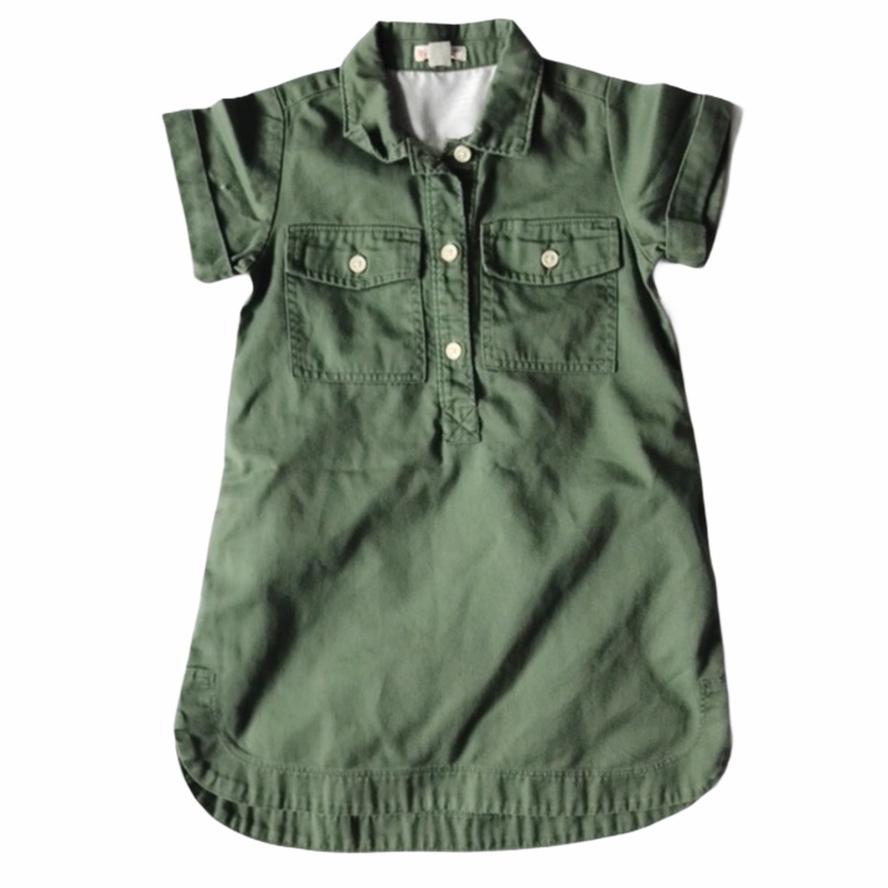 Crewcuts Green Denim Short Sleeve Dress